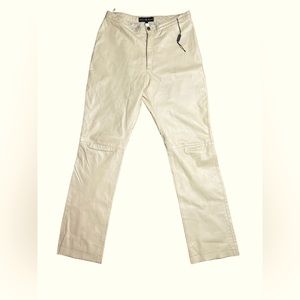 Women's Vintage Knoles & Carter Tan Leather Boot-Cut Pants Size L